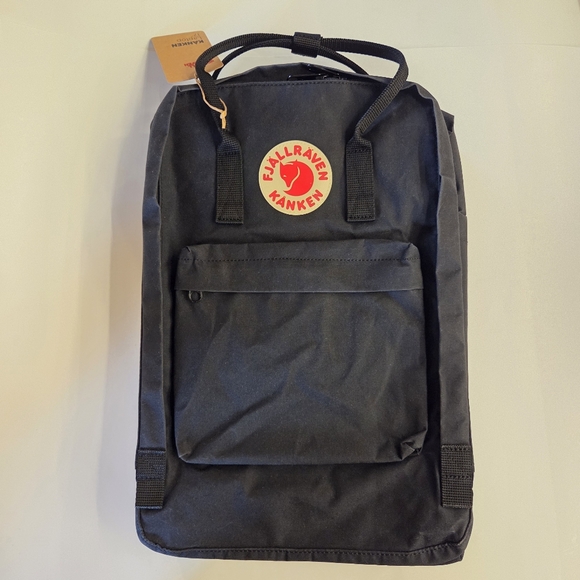 NWT Fjallraven Kanken 17"  Laptop Backpack Black - Picture 4 of 11